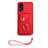 Soft Silicone Gel Leather Snap On Case Cover BF1 for Oppo A58 4G Red