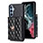 Soft Silicone Gel Leather Snap On Case Cover BF1 for Samsung Galaxy Quantum4 5G Black