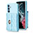 Soft Silicone Gel Leather Snap On Case Cover BF1 for Samsung Galaxy Quantum4 5G Sky Blue