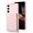 Soft Silicone Gel Leather Snap On Case Cover BF1 for Samsung Galaxy S24 5G Rose Gold