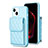Soft Silicone Gel Leather Snap On Case Cover BF3 for Apple iPhone 13 Blue