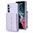 Soft Silicone Gel Leather Snap On Case Cover BF3 for Samsung Galaxy A54 5G Clove Purple