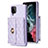 Soft Silicone Gel Leather Snap On Case Cover BF3 for Samsung Galaxy M12 Clove Purple