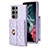 Soft Silicone Gel Leather Snap On Case Cover BF3 for Samsung Galaxy S22 Ultra 5G Clove Purple