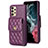 Soft Silicone Gel Leather Snap On Case Cover BF4 for Samsung Galaxy A13 4G Purple