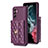 Soft Silicone Gel Leather Snap On Case Cover BF4 for Samsung Galaxy A14 4G Purple