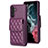 Soft Silicone Gel Leather Snap On Case Cover BF4 for Samsung Galaxy A34 5G Purple