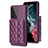 Soft Silicone Gel Leather Snap On Case Cover BF4 for Samsung Galaxy A53 5G Purple