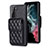 Soft Silicone Gel Leather Snap On Case Cover BF4 for Samsung Galaxy S21 FE 5G Black