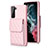 Soft Silicone Gel Leather Snap On Case Cover BF4 for Samsung Galaxy S21 FE 5G Rose Gold