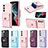 Soft Silicone Gel Leather Snap On Case Cover BF4 for Samsung Galaxy S22 5G