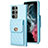 Soft Silicone Gel Leather Snap On Case Cover BF4 for Samsung Galaxy S22 Ultra 5G Mint Blue