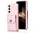 Soft Silicone Gel Leather Snap On Case Cover BF4 for Samsung Galaxy S24 5G Rose Gold