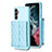 Soft Silicone Gel Leather Snap On Case Cover BF5 for Samsung Galaxy M44 5G Sky Blue