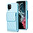 Soft Silicone Gel Leather Snap On Case Cover BF6 for Samsung Galaxy F12 Sky Blue