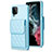 Soft Silicone Gel Leather Snap On Case Cover BF6 for Samsung Galaxy M12 Sky Blue