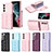 Soft Silicone Gel Leather Snap On Case Cover BF6 for Samsung Galaxy S22 Plus 5G