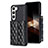 Soft Silicone Gel Leather Snap On Case Cover BF6 for Samsung Galaxy S24 5G Black