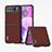 Soft Silicone Gel Leather Snap On Case Cover BH5 for Motorola Moto Razr 40 5G Brown