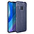 Soft Silicone Gel Leather Snap On Case Cover for Huawei Y9a Blue