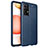 Soft Silicone Gel Leather Snap On Case Cover for Samsung Galaxy A72 4G Blue