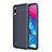 Soft Silicone Gel Leather Snap On Case Cover for Samsung Galaxy M10 Blue