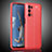 Soft Silicone Gel Leather Snap On Case Cover S02 for Oppo A93 5G Red