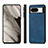 Soft Silicone Gel Leather Snap On Case Cover S02D for Google Pixel 8 5G Blue