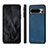 Soft Silicone Gel Leather Snap On Case Cover S02D for Google Pixel 8 Pro 5G Blue