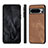 Soft Silicone Gel Leather Snap On Case Cover S02D for Google Pixel 8 Pro 5G Light Brown