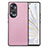 Soft Silicone Gel Leather Snap On Case Cover S02D for Huawei Honor 70 5G Pink