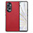 Soft Silicone Gel Leather Snap On Case Cover S02D for Huawei Honor 70 5G Red