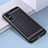 Soft Silicone Gel Leather Snap On Case Cover S03 for Oppo A1x 5G Black