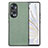 Soft Silicone Gel Leather Snap On Case Cover S03D for Huawei Honor 70 5G Green