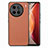 Soft Silicone Gel Leather Snap On Case Cover S03D for Vivo X90 Pro 5G Brown