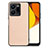 Soft Silicone Gel Leather Snap On Case Cover S03D for Vivo Y35 4G Gold