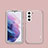 Soft Silicone Gel Leather Snap On Case Cover S04 for Samsung Galaxy S22 5G Pink