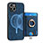 Soft Silicone Gel Leather Snap On Case Cover SD1 for Apple iPhone 14 Blue