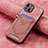 Soft Silicone Gel Leather Snap On Case Cover SD1 for Apple iPhone 14 Pink