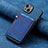 Soft Silicone Gel Leather Snap On Case Cover SD1 for Apple iPhone 15 Blue