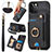 Soft Silicone Gel Leather Snap On Case Cover SD1 for Apple iPhone 15 Pro Black