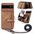 Soft Silicone Gel Leather Snap On Case Cover SD1 for Google Pixel 6a 5G Brown
