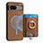 Soft Silicone Gel Leather Snap On Case Cover SD1 for Google Pixel 7 5G Brown