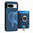 Soft Silicone Gel Leather Snap On Case Cover SD1 for Google Pixel 8 5G Blue