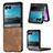 Soft Silicone Gel Leather Snap On Case Cover SD1 for Motorola Moto Razr 40 Ultra 5G Brown