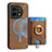 Soft Silicone Gel Leather Snap On Case Cover SD1 for OnePlus 11 5G Brown