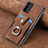 Soft Silicone Gel Leather Snap On Case Cover SD1 for Oppo A54 5G Brown