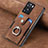 Soft Silicone Gel Leather Snap On Case Cover SD1 for Oppo A77 4G Brown