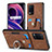 Soft Silicone Gel Leather Snap On Case Cover SD1 for Realme 8 5G Brown