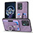 Soft Silicone Gel Leather Snap On Case Cover SD1 for Realme 9 4G Clove Purple